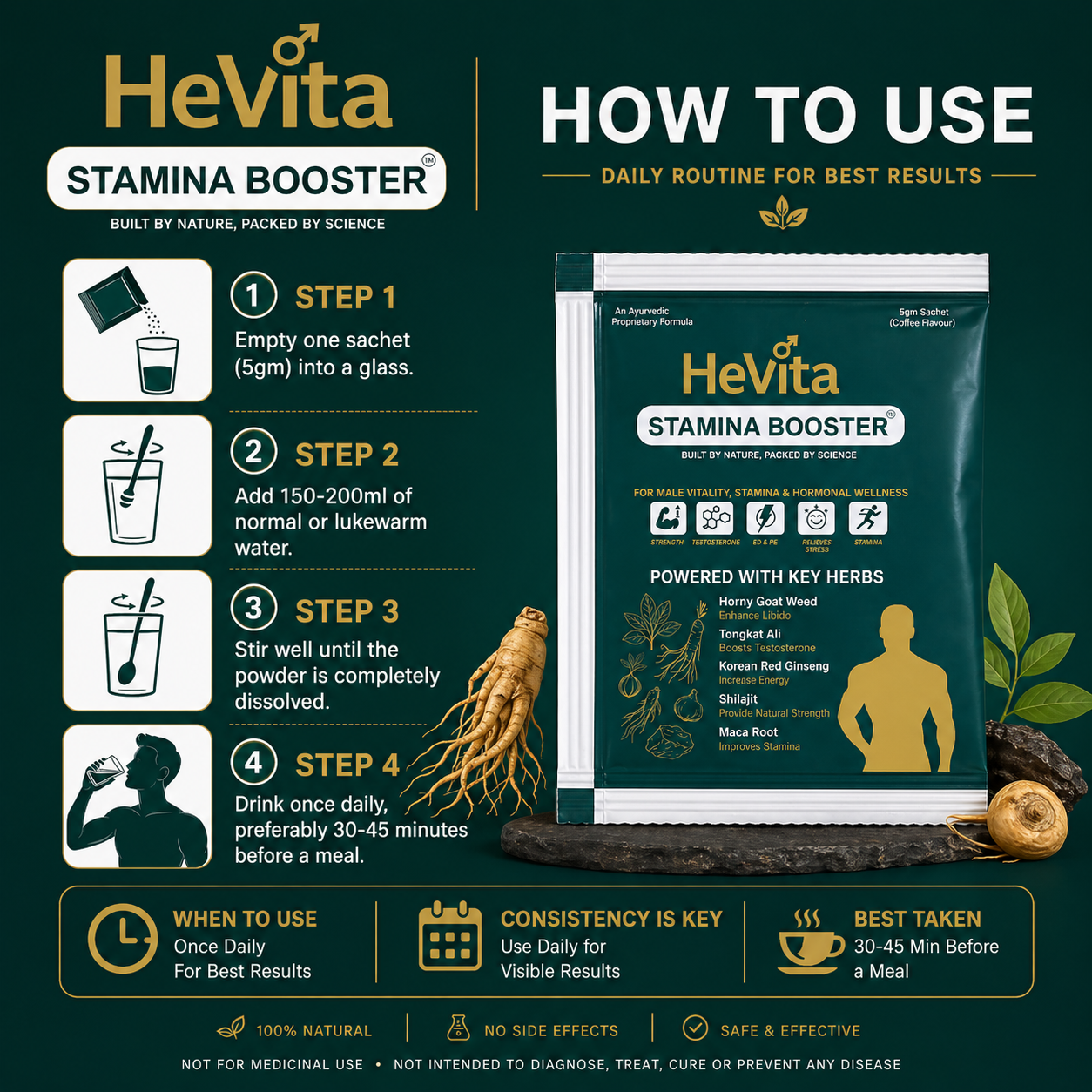 HeVita Stamina Booster – AYUSH Approved (Coffee Flavour)
