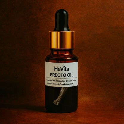 HeVita™ Erecto Oil – Ayurvedic Performance Booster for Men | Enhances Blood Circulation, Supports Erectile Strength & Confidence | Natural Herbal Massage Oil 10ml